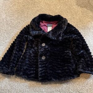 Patagonia Girls Pelage Faux Fur Coat in Black Size M 8